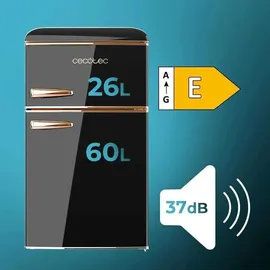 Cecotec Bolero CoolMarket 2D Origin 86 Retro-Kühlschrank (86 l, 897 mm hoch, Schwarz)