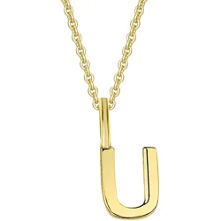 Ketten-Anhänger ONE ELEMENT "Buchstabe U Buchstaben Anhänger aus 333 Gelbgold", gold, Schmuckanhänger, Damen, U, Gelbgold 333, Damen Gold Schmuck Buchstabe U