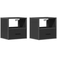 VidaXL Wand-Nachttische 2 Stk. Schwarz 40x31x39,5 cm