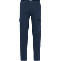 !Solid Cargohose SDCHASEY Regular Cargohosen Blau 34 32