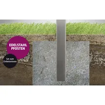 Ambiente Home Ambiente Eckpfosten-Set zum EINBETONIEREN 157 cm, 60 x 60 mm, Edelstahl