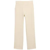 Tom Tailor Damen TTLEA Seersucker Straight Hose, beige, Uni,