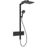 Hansgrohe Raindance Alive Q Duschsystem 210/340 2jet mit ShowerSelect Comfort, 12 l/min, schwarz matt