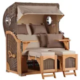 Mr. Deko Düne Teak Bullauge PE grey Dessin 510