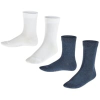 Falke Kinder Socken, Multipack - Happy, Kurzsocken Weiß/Blau 39-42