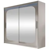 MIRJAN24 Kleiderschrank London VIII (mit Schiebetüren, Spiegel) Garderobe, Schiebetürenschrank beige