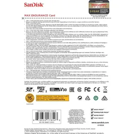 SanDisk Max Endurance microSD Class 10 UHS-I V30 + SD-Adapter 256 GB