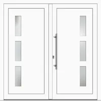 Kunststoff Doppel Haustür "NELLY" 71 mm Weiß RAL 9016 beidseitig innen öffnend DIN links