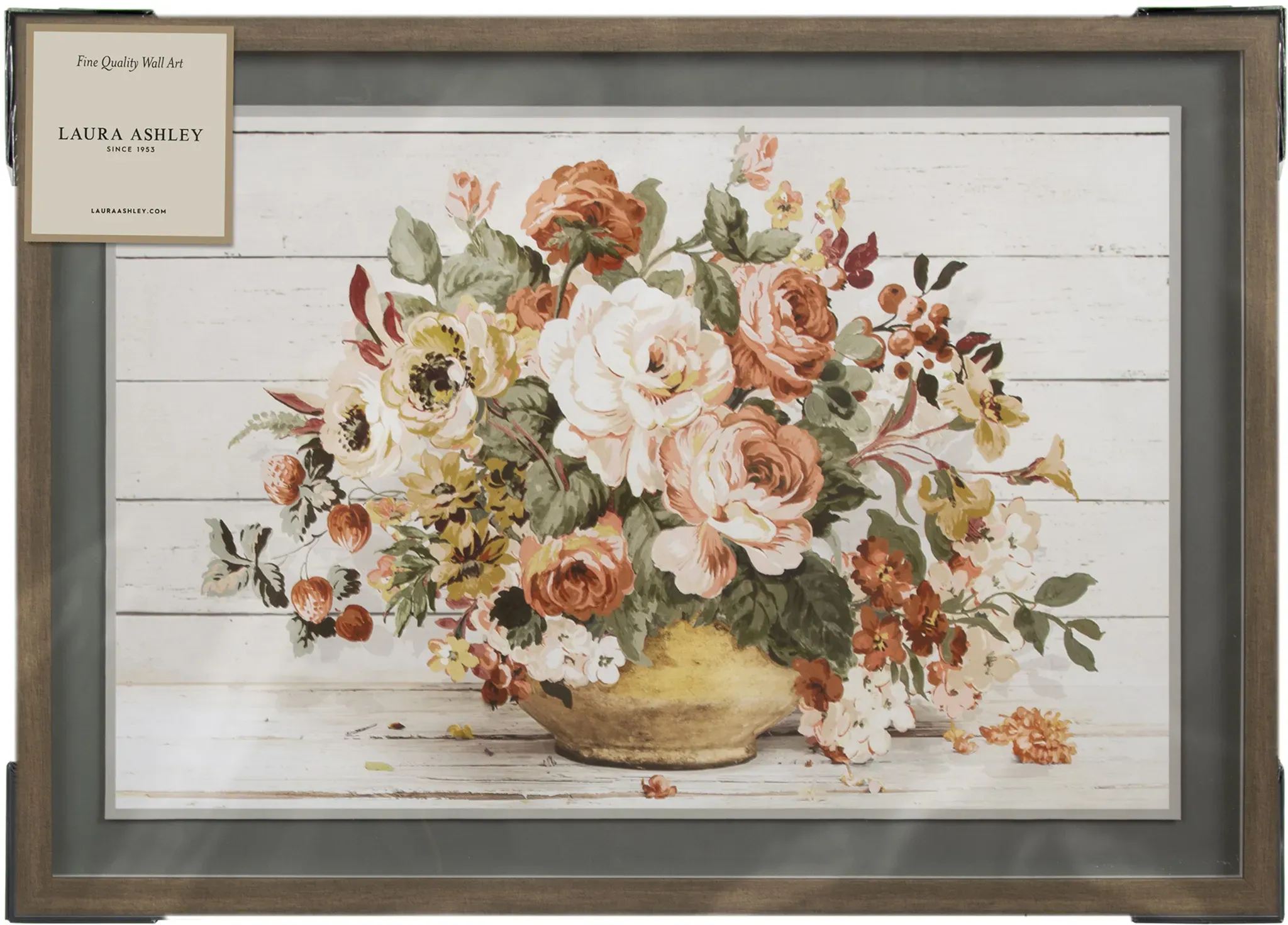 Bild mit Rahmen LAURA ASHLEY "Rosemore", bunt (farbe rahmen: braun, farbe bild(er): mehrfarbig), Ø,, Leinwand, Bilder, Bilder 70x50cm