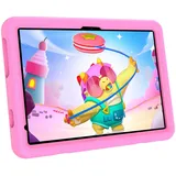 VASOUN Tablet Kinder 10 Zoll, 4G Phone Kids Tablet mit Gehäuse, Android 14, 4G LTE+5G WiFi, 128 GB ROM, Dual Kamera, 8000mAh, Kindersicherung, Kindersoftware Vorinstalliert(Rosa)