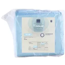 ABENA® Bettschutzunterlage Abri-Cell, 6-lagig, 17g, hellblau 1999915543 , 1 Karton = 6 Packungen à 25 Stück, 60 x 90 cm, 650 ml Saugstärke