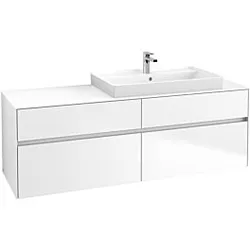 Villeroy & Boch Collaro Waschtischunterschrank C02700MS 160x54,8x50cm, Waschtisch rechts, White Matt