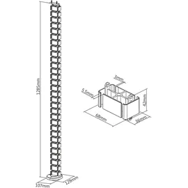 InLine Inline® Kabelkanal flexibel für höhenverstellbare Tische, 4 Kammern, weiß