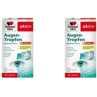 Doppelherz Augen-Tropfen Extra Hyaluron 0,4% – Feuchtigkeitsspendende Augentropfen mit lindernder Wirkung bei trockenen & gereizten Augen – 10 x 0,5 ml (Packung mit 2)