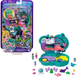 Polly Pocket Spielwelt Aquarium Schatulle, mit 2 Figuren und Zubehör bunt