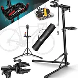 Kesser KESSER® Fahrradmontageständer Profi Reparaturständer Aluminium für Fahrräder Mountainbikes E-bike Schwerlast-Montageständer Fahrradständer +Tasche mit Schnelllösevorrichtungen Klemmkopf 360° drehbar