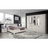 Schlafzimmer Kasimir 73 Pinie weiß Bett 180x200  2x Nachttisch Kleiderschrank