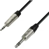 Adam Hall K4BVW0150 Klinke Audio Anschlusskabel [1x Klinkenstecker 3,5mm Miniklinkenstecker stereo, schwarz, 1,5m