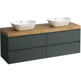 Laufen LANI Waschtischplatte wildeiche inklusive Unterschrank, 1 Ausschnitt links und rechts, 1570x495x580mm, H4065941122661, Farbe: Verkehrsgrau