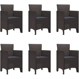 vidaXL Garten Essgruppe 7 pcs Braun Polypropylen