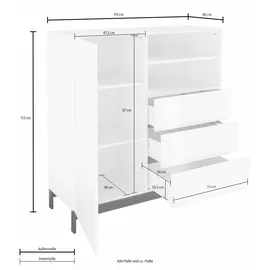Home Affaire Metis 110 x 112 x 40 cm Anthrazit hochglanz