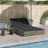 Festnight Doppel Sonnenliege 2 Personen Garten Doppelliege Outdoor Liege Garten Rattan Gartenliege Wetterfest Rattanliege mit Auflagen Gartenbett Sonnenbett Lounge Liege Outdoor Liegestuhl