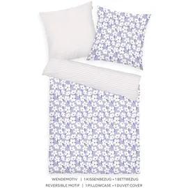 Tom Tailor Wendebettwäsche FRESH FLOWERS Lila 155 x 220 cm + 80 x 80 cm