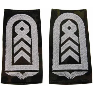 Rangschlaufen der Luftwaffe für Schulterklappen für die Deutsche Bundeswehr flecktarn mit weißem Stick Oberstabsfeldwebel