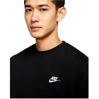 Nike Sportswear Club French-Terry-Rundhalsshirt Herren Black/White XXL