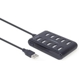 Gembird 10-port USB 2.0 HUB juodas UHB-U2P10P-01 (UHB-U2P10P-01)