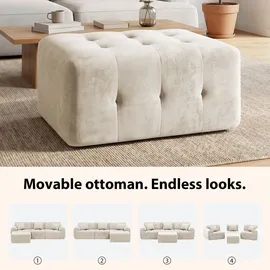 COMHOMA Ecksofa, 245 x 60 x 40 cm, Modulares Sofa mit Schlaffunktion, Schlafsofa, L Form Couch für Wohnzimmer, vakuumverpackt, Flexibel kombinierbar - grau