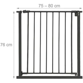 Relaxdays Treppenschutzgitter 75–80 cm Schwarz