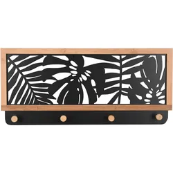 Wandgarderobe MIRRORS AND MORE "Leika", schwarz, artisan eiche, B:47cm H:22cm, Garderobenpaneele