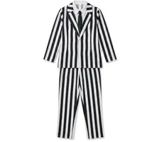 Fun Shack Schwarz-Weiß Gestreifter Anzug Herren Kostüm, Halloween Kostüm Herren, Filmcharakter Verkleidung für Halloween, Karneval & Fasching, XL