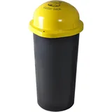 KUEFA HD-LA 60 Liter Mülleimer, Müllsackständer mit Laserbeschriftung (Gelb, Gelber Sack) und Befestigungsring für den Gelben Sack, Pfandflaschen, Leergut