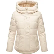 Marikoo Damen Winter Jacke gesteppt Teddyfell gefüttert Steppjacke mit Kapuze & Recyceltes Obermaterial Elira