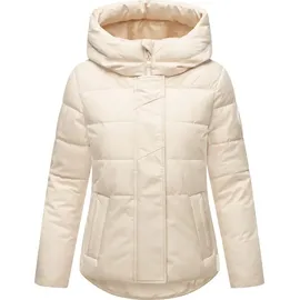 Marikoo Damen Winter Jacke gesteppt Teddyfell gefüttert Steppjacke mit Kapuze & Recyceltes Obermaterial Elira