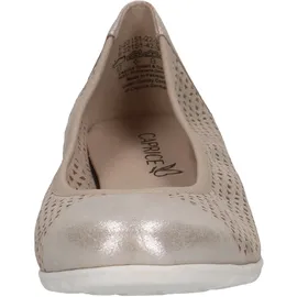 CAPRICE Damen Ballerinas aus Leder mit Lochmuster, Beige (Taupe Metallic), 40 EU