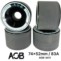 AOB Skateboard AOB Longboard Cruiser Rollen Wheels (4 Stck) Schwarz 74x52mm 83a schwarz