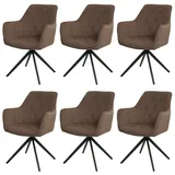 6er-Set Esszimmerstuhl HWC-L80, Küchenstuhl Stuhl, drehbar, Metall Stoff/Textil