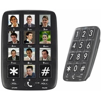 simvalley Senioren-Festnetz-Telefon mit 12 Foto-Schnellwahl-Tasten, Freisprecher