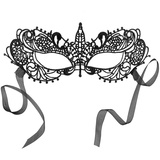 dressforfun Schwarze Spitzenmaske Misteriosa - schwarz - Schwarz
