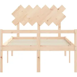 vidaXL Seniorenbett mit Kopfteil Massivholz
