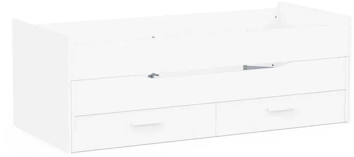 Einzelbett DEMEYERE GROUP, weiß, B:95,3cm H:72,8cm L:207,9cm, Betten