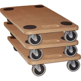 BigDean 2x Möbelroller Transportroller 250kg Rollbrett MDF Möbel Hund Roller