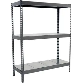 Proregal Schwerlastregal Metal Beast Three HxBxT 150 x 150 x 45 cm 3 Ebenen Fachlast 600 kg Grau