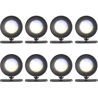 Lunartec 8er-Set CCT-LED-Wandlampen, Magnetfuß, dimmbar, Touch-Tasten, schwarz