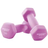 Miweba Sports Kurzhantel Gymnastikhanteln NKH100 - 9 Gewichtsklassen, (Set, Hanteln, Kurzhanteln, Gymnastikhanteln, Hantelset), Aerobic Hantel Set Kurzhantel Fitnesshanteln Gewichte beige 2 x 1,0 kg