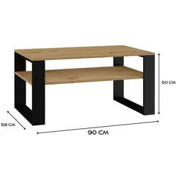 TOPESHOP Couchtisch /Wohnzimmertisch mit geräumigem Regal