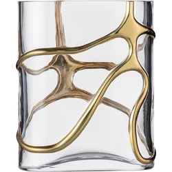 Dekovase EISCH "Stargate", transparent, H:30cm, Kristallglas, Vasen, handveredelt mit Echtgoldbeschichtung